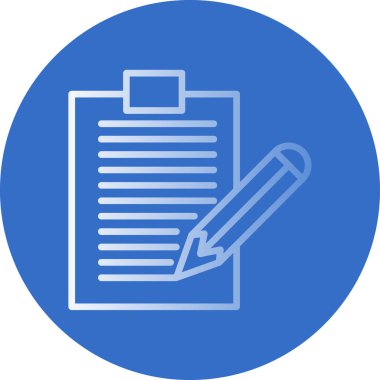 Kalem simgeli defter, vektör illüstrasyonlu basit tasarım