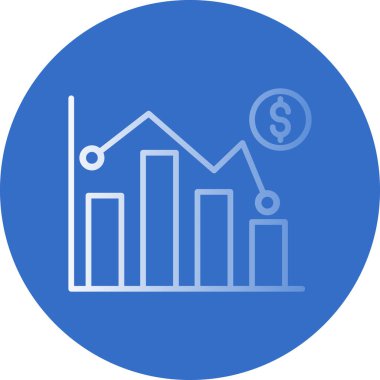 Pazar dalgalanması simgesi, vektör illüstrasyonu