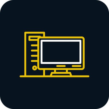 pc bilgisayar simgesinin vektör illüstrasyonu 