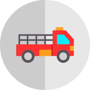 Düz pikap kamyon vektör çizgisi resimleme  