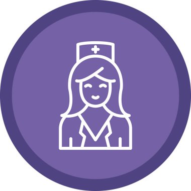 Hemşire hanım. Web simgesi basit illüstrasyon 