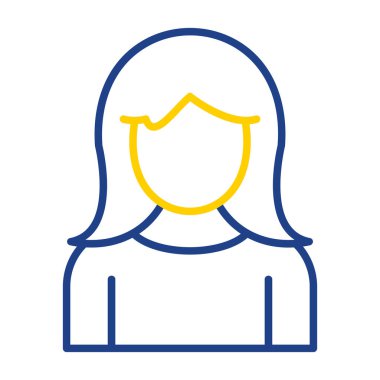 kız düz simgesi, vektör illüstrasyonu