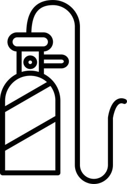 Oksijen tankı simge basit tasarım illüstrasyonunu özetledi