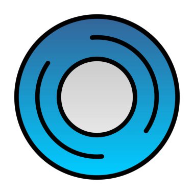 Mavi yuvarlak bir simgenin vektör illüstrasyonu