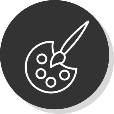 Palet boyama ve boya fırçası simgesi, vektör illüstrasyonu