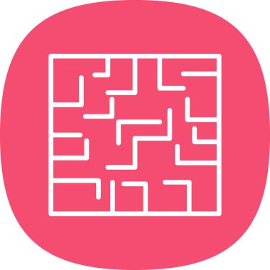 Labirent düz simgesi, vektör illüstrasyonu