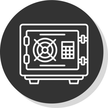 Güvenli kutu simgesi, vektör illüstrasyonu basit tasarım