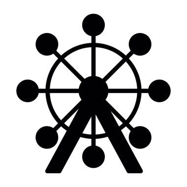 Dönme dolap ağ simgesi, vektör illüstrasyonu 