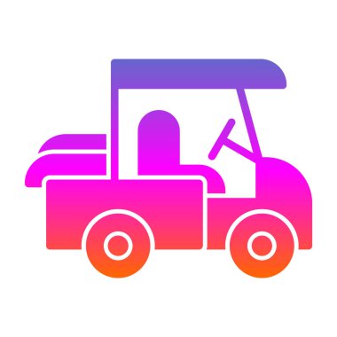 Golf Arabası simgesinin vektör illüstrasyonu