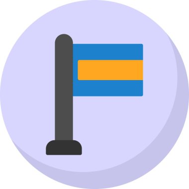 Basit bayrak vektör çizgisi simgesi 