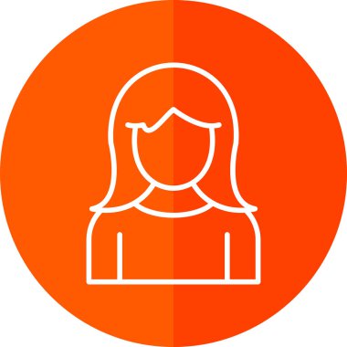 kız düz simgesi, vektör illüstrasyonu