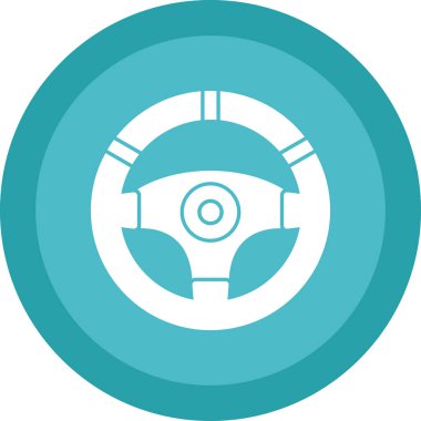 araba direksiyonunun düz simgesi, vektör resimli 