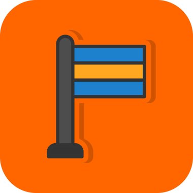 Basit bayrak vektör çizgisi simgesi 