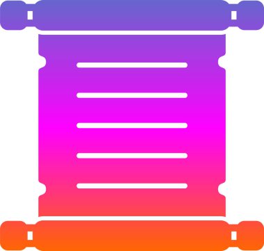 Parşömen simgesi, vektör illüstrasyonu basit tasarım