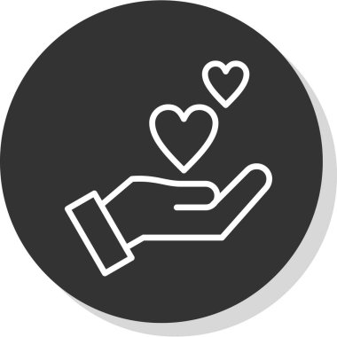 aşk vektör simgesi modern basit illüstrasyon