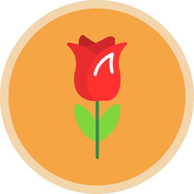 Basit düz lale çiçeği tasarımı çizimi 