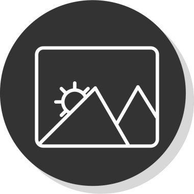 Dağlar. Web simgesi basit illüstrasyon