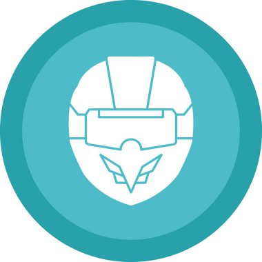 VR Yarış Miğferi ikon vektör illüstrasyonu