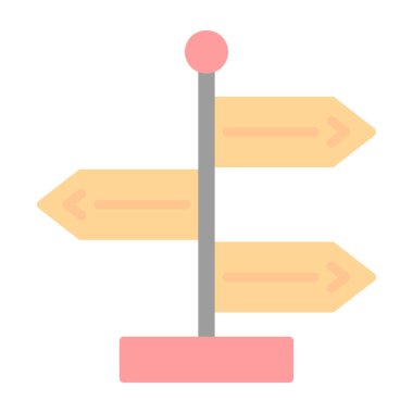 Yön, işaret direği simgesi. Basit vektör illüstrasyonu