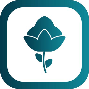 Pamuk çiçek simgesinin vektör illüstrasyonu 