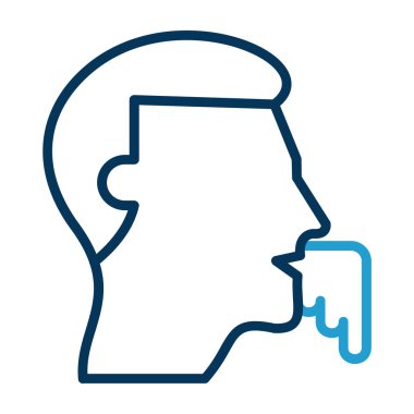 Konuşma baloncuğu simgesi olan erkek kafası