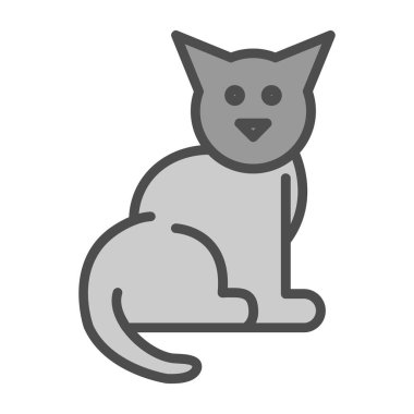 Kedi. Web simgesi vektör illüstrasyonu