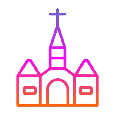 Katedral. Web simgesi basit illüstrasyon