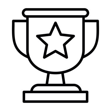 Kupa ikonu. Web için ödül vektör simgelerinin özet çizimi