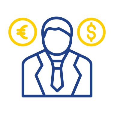 İş adamı ikonu vektör illüstrasyonu. İnsan profili işareti. sembol