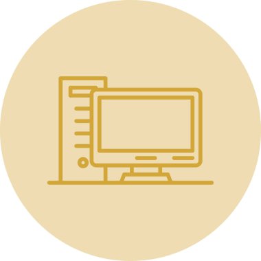 pc bilgisayar simgesinin vektör illüstrasyonu 