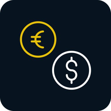 Soyut arkaplanda avro dolar simgesi izole edildi