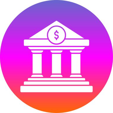 Banka binası vektör simgesi. biçim düz semboldür 