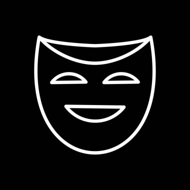 Tiyatro maskesi. Web simgesi basit illüstrasyon  