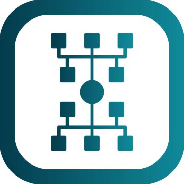 Algoritma ağ simgesi, vektör illüstrasyonu 