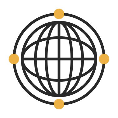  Sanal Dünya Globe web simgesi, vektör illüstrasyonu