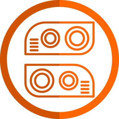 İki Araba Işıkları simgesi, vektör illüstrasyonu