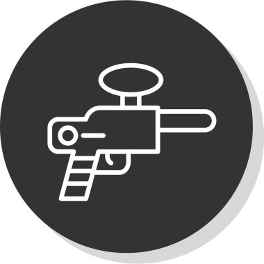 Paintball tabancası simgesi, vektör illüstrasyonu 