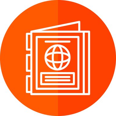 Pasaport web simgesi vektör illüstrasyonu