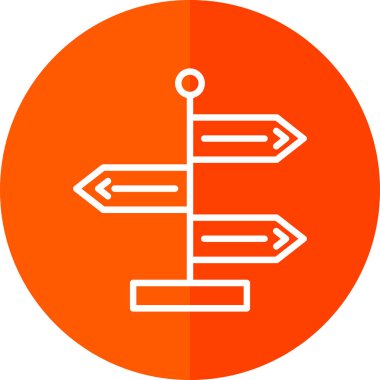 Yön, işaret direği simgesi. Basit vektör illüstrasyonu