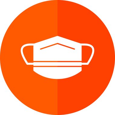 Kahve fincanı ikonu. Vektör biçimi yuvarlak açılı, turuncu renk ve beyaz arkaplan içeren düz ikonik semboldür.