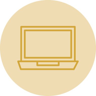 Basit dizüstü bilgisayar simgesi, vektör illüstrasyonu