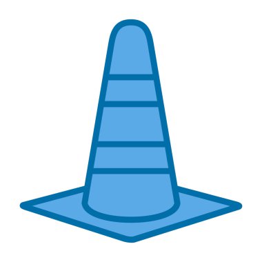 Koni simgesi vektörü. İnce çizgi işareti. izole edilmiş sınır sembolü çizimi