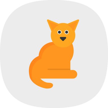 Kedi. Web simgesi vektör illüstrasyonu