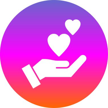 Eller ikon vektör illüstrasyonlu kalp