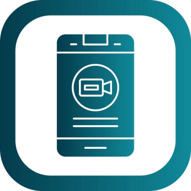 Taslak cep telefonu simgesi beyaz arkaplanda izole edildi. Telefon var. Mavi kare düğme. vektör.