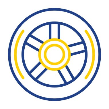 Tekerlek simgesinin vektör illüstrasyonu