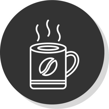 Kahve kupası ikonu. İnce çizgi tasarımı. vektör illüstrasyonu. 