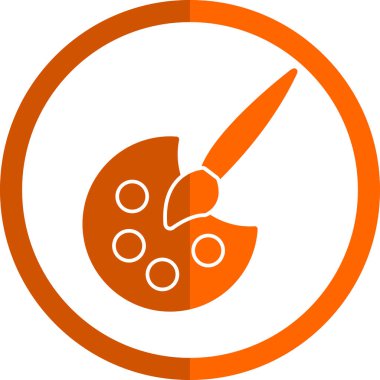 Palet boyama ve boya fırçası simgesi, vektör illüstrasyonu