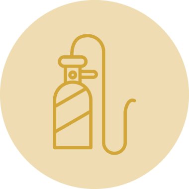 Oksijen tankı simgesi vektörü basit tasarım illüstrasyonu