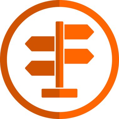 Yön, işaret direği simgesi. Basit vektör illüstrasyonu